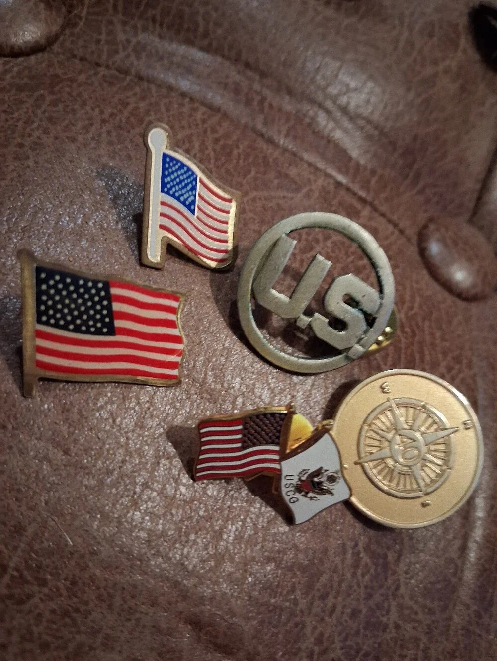 Patriotic U.S Coast Guard American Flag Lapel Pin - Red, White & Blue